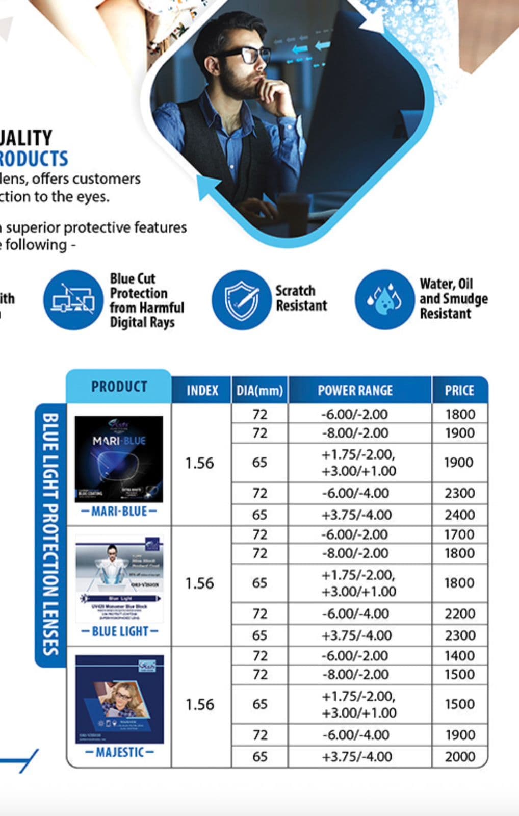 Mari Blue lens price